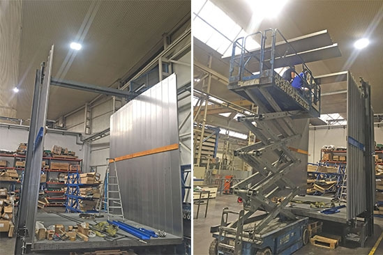 We have set up a 3.8 meter high QH Goods Lift in our factory